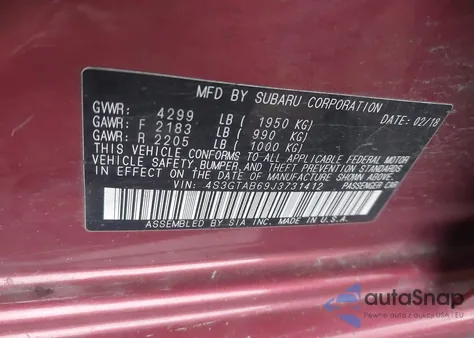 2018 Subaru Impreza Premium из США, поврежденный, VIN 4S3GTAB69J3731412